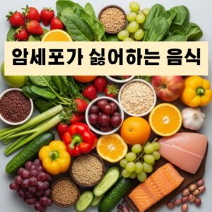 암세포를 이겨내는 건강에 좋은 음식들을 모아놓았습니다. 각종 야채부터 과일, 생선, 견과류 등